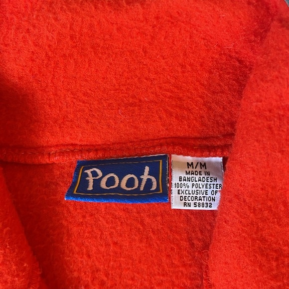 Vintage Disney orange Pooh pull over fleece orange size medium 90s fleece - Picture 3 of 8